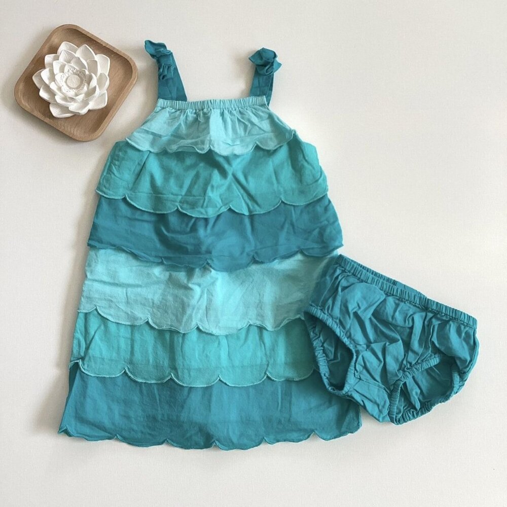 Gymboree Tiered Ombré Aqua Dress